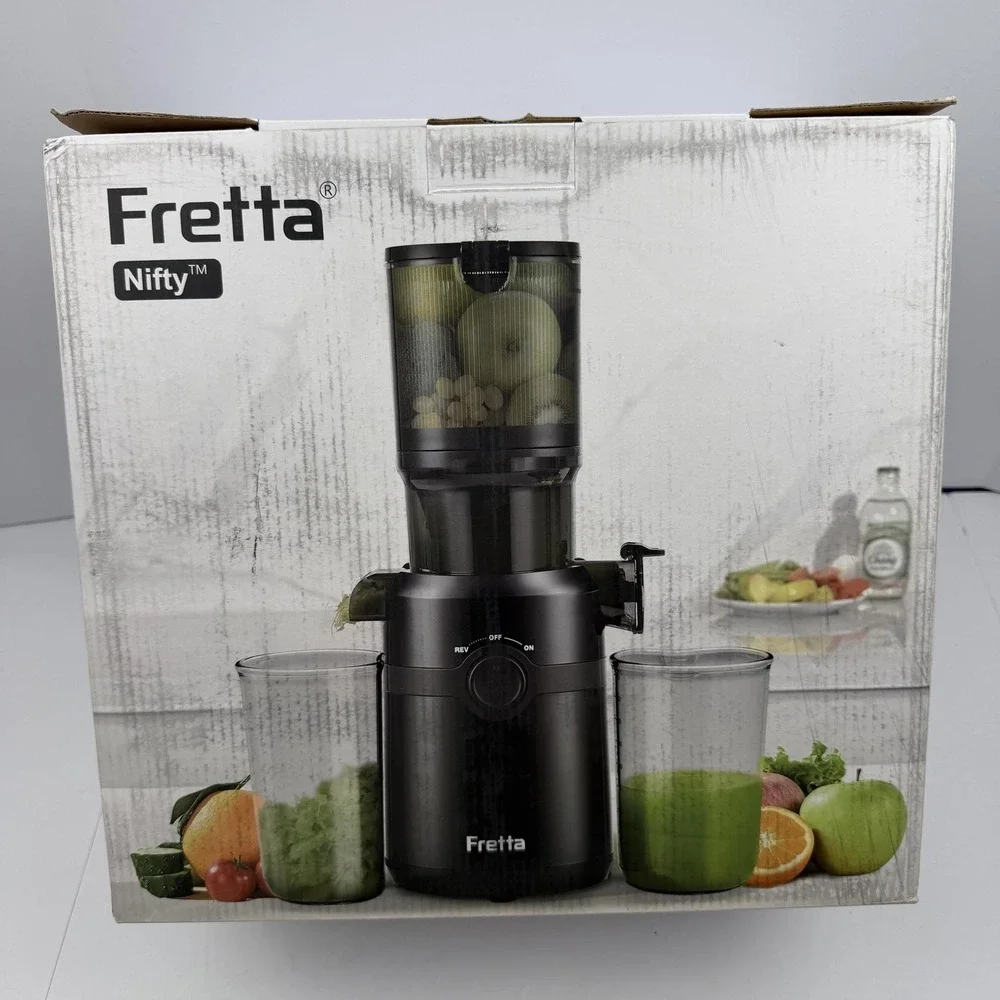 Fretta F5000 Nifty Slow Masticating Juicer 200W Cold Press Black BPA Free